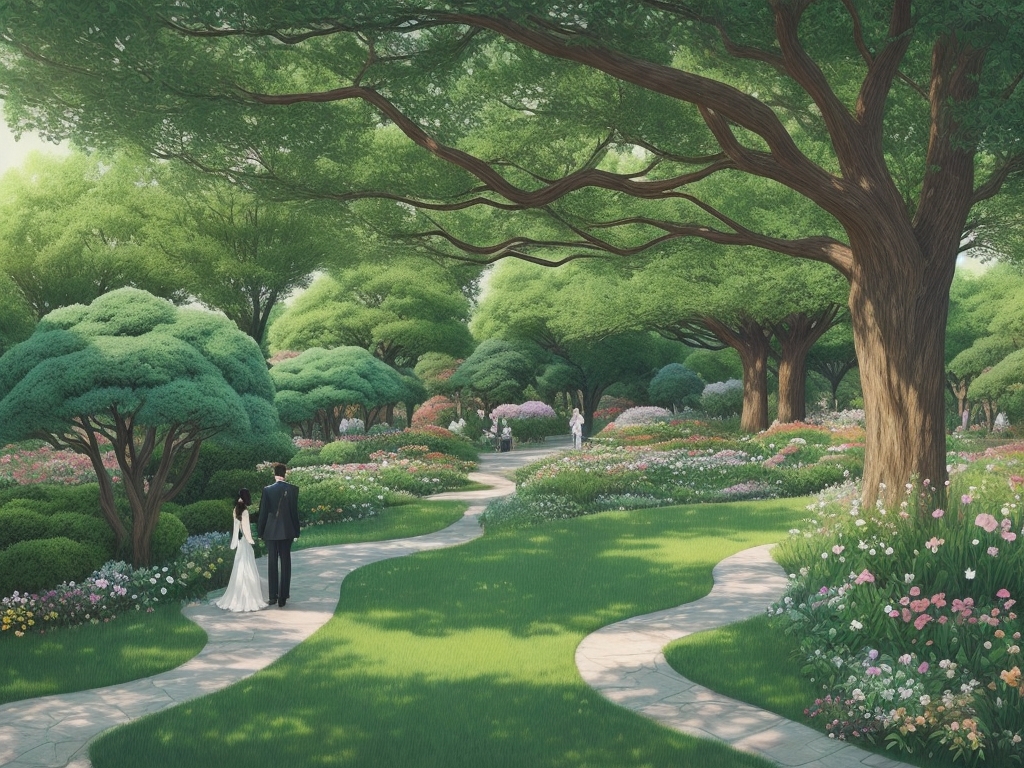 Jardim sereno com flores, imagem de acolhimento para o primeiro Finados